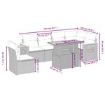 vidaXL Salon de jardin 7 Pièces avec coussins noir résine tressée