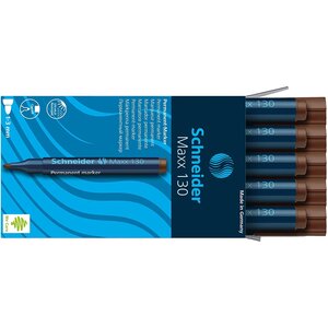 Marqueur permanent maxx 130 pte ogive 1-3 mm brun x 10 schneider