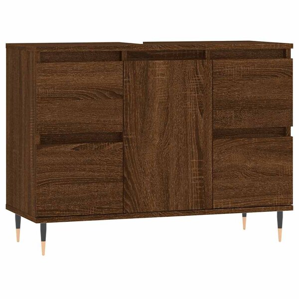 vidaXL Armoire salle de bain chêne marron 80x33x60cm bois d'ingénierie