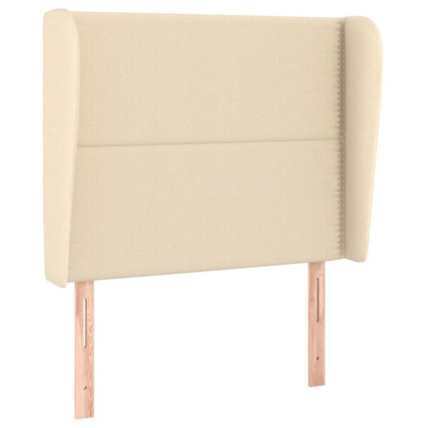 vidaXL Tête de lit avec oreilles Crème 93x23x118/128 cm Tissu