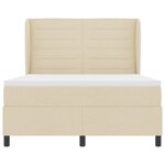Lit Box Spring avec Matelas Crème 140x190 cm Tissu