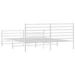 vidaXL Cadre de lit métal sans matelas et pied de lit blanc 180x200 cm