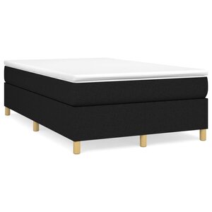 vidaXL Sommier à lattes de lit avec matelas Noir 120x200 cm Tissu