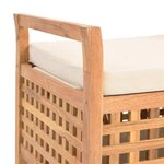 Banc banquette de rangement 93 x 49 x 49 cm bois de noyer massif 02_0010743