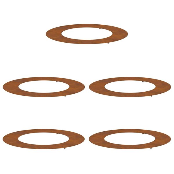 vidaXL Anneau d'arbre plat - 5 pièces - Ø50/80 cm - Acier corten  résistant aux intempéries.