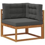 vidaXL Ensemble de canapés d'extérieur 4 pc Naturel et Anthracite