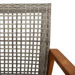 vidaXL Chaises de jardin lot de 2 gris résine tressée et bois d’acacia