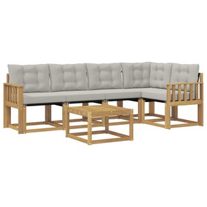vidaXL Ensemble de canapés d'extérieur 6 Pièces Blanc et gris clair