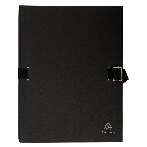 Chemise Dos Extensible Avec Rabat Papier - 24x32cm - Noir - X 10 - Exacompta