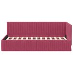 vidaXL Cadre de lit d'angle Rouge bordeaux 90 x 190 cm Velours