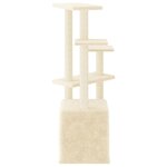 vidaXL Arbre à chat avec griffoirs en sisal crème 107 5 cm