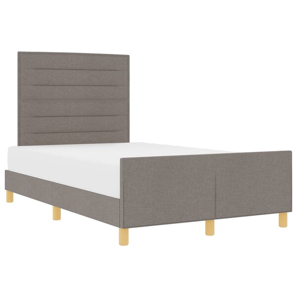 vidaXL Cadre de lit avec tête de lit Taupe 120 x 190 cm tissu