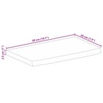 vidaXL Dessus de table à bord vivant 50x20x2 5 cm bois massif manguier