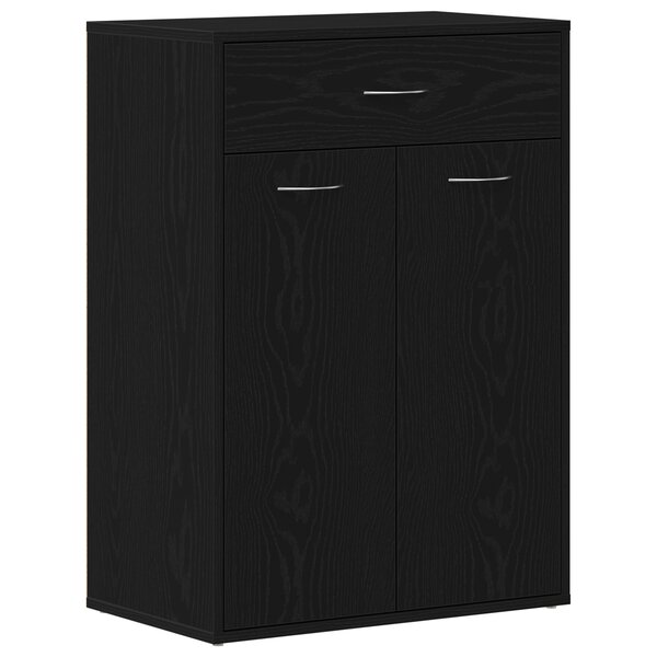 Cabinet à chaussures vidaXL Noir Chêne 60x35x84 cm en bois d'ingénierie