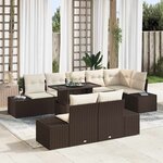 vidaXL Ensemble de canapé de jardin 9 Pièces Marron Poly rotin