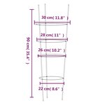 vidaXL Supports pour plantes de jardin 4 anneaux 5Pièces Vert 90 cm Acier