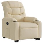 vidaXL Fauteuil inclinable Crème Tissu