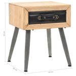 vidaXL Table de chevet Bois de sapin massif 43 x 38 x 50 cm