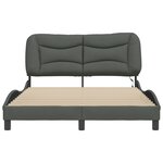 vidaXL Cadre de lit avec LED sans matelas Hvar gris foncé 120x200 cm tissu