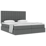 vidaXL Lit de Rangement Gris foncé 200 x 200 cm Cuir synthétique