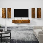 vidaXL Ensemble de meubles TV 6 Pièces Chêne fumé Bois d'ingénierie