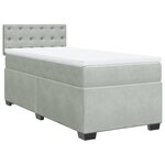 vidaXL Sommier à lattes de lit et matelas Gris clair 100x200cm Velours