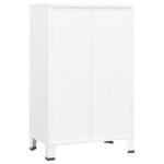 vidaXL Coffre de rangement industriel Blanc 70x40x115 cm Métal