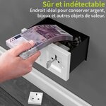 ACROPAQ Coffre fort prise electrique- Coffre fort secret et sécurisé- Coffre fort discret mural avec serrure à clé- Coffre secret