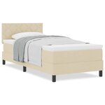 vidaXL Lit boxspring avec matelas avec matelas Crème 90 x 200 cm tissu