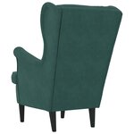 vidaXL Fauteuil vert foncé velours