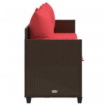 vidaXL Chaise longue avec coussins marron résine tressée