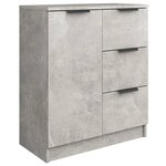 vidaXL Buffets 2 Pièces Gris béton 60x30x70 cm Bois d'ingénierie