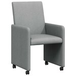 vidaXL Chaises de Salle à Manger avec Roues 2 Pièces Gris clair tissu