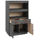 vidaXL Buffet haut Gris 67x40x108 5 cm Bois massif de pin