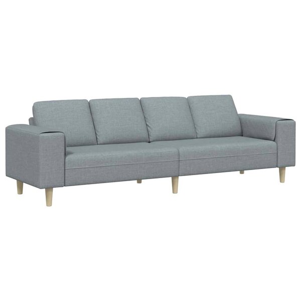 vidaXL Canapé de salon Gris clair 250 x 77 x 76 cm Polyester