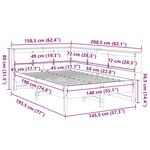 vidaXL Lit bibliothèque sans matelas blanc 140x190 cm bois pin massif