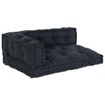 vidaXL Coussins de canapé 3 Pièces Anthracite Large Coton