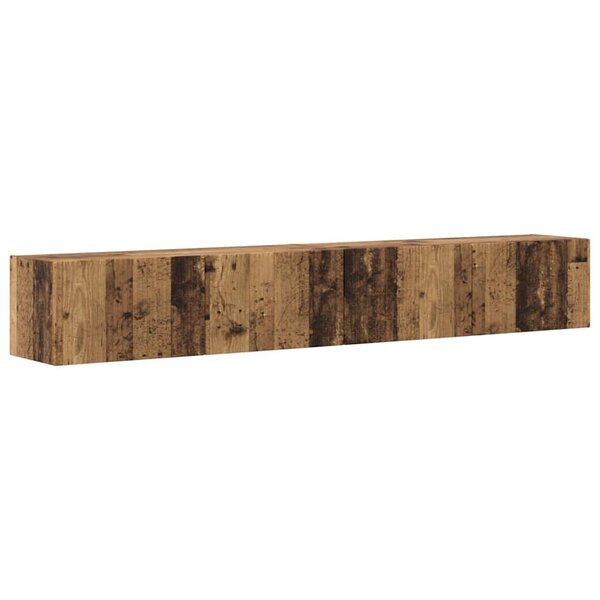 vidaXL Meuble TV mural 2 Pièces Bois Ancien 98 x 31 x 29 5 cm
