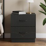 vidaXL Cabinet de chevet Noir 43 x 34 5 x 44 5 cm Bois d'ingénierie