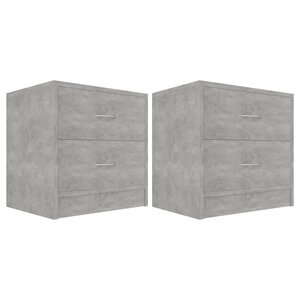 vidaXL Tables de chevet 2 Pièces Gris béton 40x30x40 cm Bois d'ingénierie