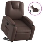 vidaXL Fauteuil inclinable électrique marron similicuir