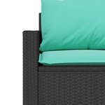 vidaXL Canapé de jardin avec coussins 3 places noir résine tressée
