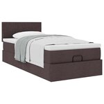 vidaXL Cadre de lit ottoman avec matelas marron foncé 80x200 cm tissu