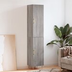 vidaXL Buffet haut Sonoma gris 34 5x34x180 cm Bois d'ingénierie