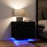 vidaXL Cabinet de chevet mural avec tiroir Chêne noir 50 x 39 x 41 cm