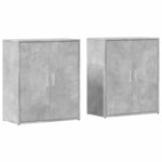 vidaXL Buffets 2 Pièces gris béton 60x31x70 cm bois d'ingénierie