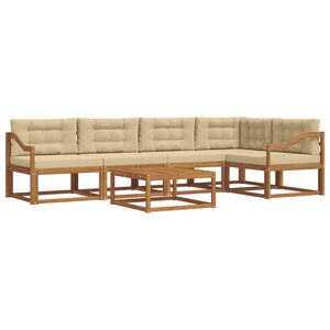 vidaXL Ensemble de canapés d'extérieur 6 Pièces Naturel et Beige