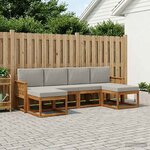 vidaXL Ensemble de canapés d'extérieur 6 Pièces Naturel et gris clair