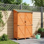 vidaXL Abri de jardin Marron 106 x 56 x 176 5 cm Bois de Sapin Massif