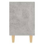 vidaXL Tables de chevet avec pieds en bois 2 Pièces Gris béton 40x30x50cm